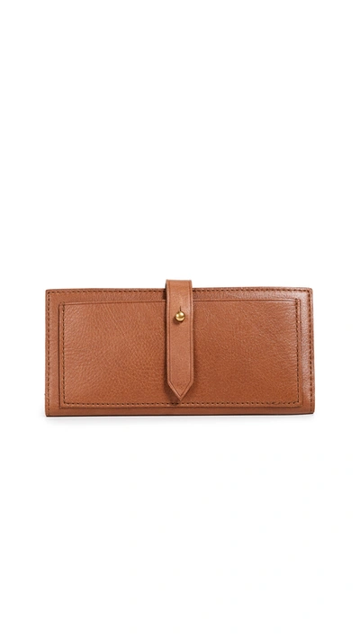 Madewell The Leather Post Wallet In English Saddle