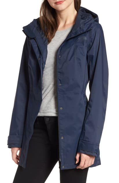The North Face City Midi Waterproof Trench Raincoat In Urban Navy | ModeSens
