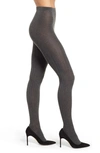 Natori Ribbed Sweater Tights In Dark Gray Heather