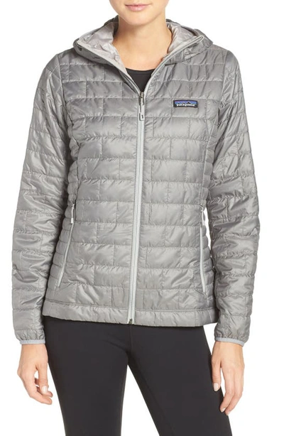Patagonia Nano Puff® Hooded Water Resistant Jacket In Feather Grey