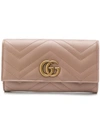 Gucci Gg Marmont Medium Quilted Flap Wallet, Beige In Neutrals