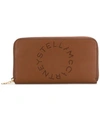 Stella Mccartney Alter Nappa Perforated Logo Faux Leather Wallet In Cinnamon