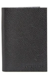 Longchamp Leather Passport Case In Black