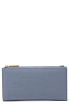 Dagne Dover Signature Slim Coated Canvas Wallet In Ash Blue