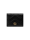 Gucci Gg Marmont Quilted Leather Flap Card Case In Black