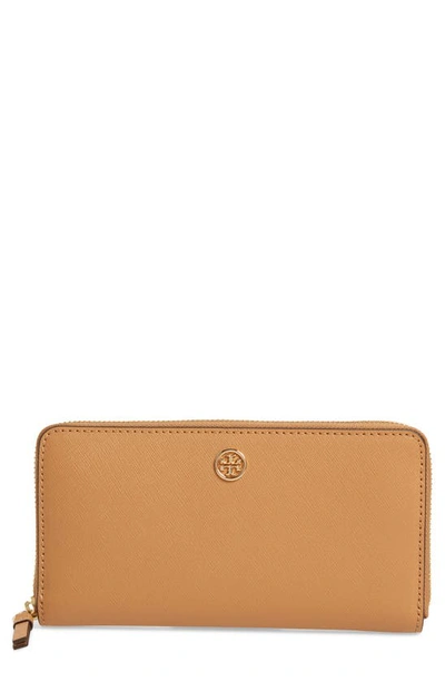 Tory Burch Robinson Zip Leather Continental Wallet In Cardamom