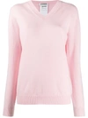 Jil Sander V-neck Cashmere Sweater In Pink