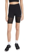 Alo Yoga Lavish Mesh-trimmed Stretch Shorts In Black