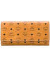 Mcm Three Fold Wallet In Visetos Original In Cognac | Cognac