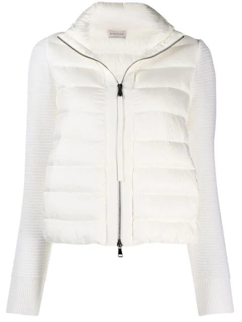 quilted down & wool short cardigan