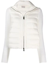 Moncler Quilted Down & Wool Short Cardigan In White