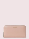 Kate Spade Spencer Zip Around Leather Continental Wallet In Rosy Cheeks