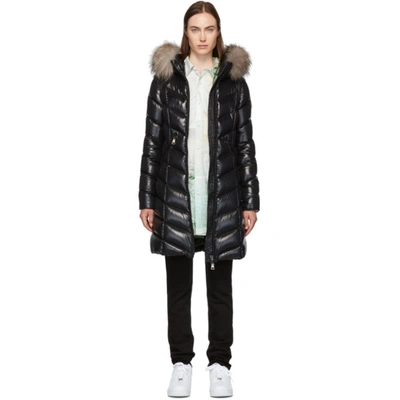 Moncler Fulmarus Quilted Down Puffer Coat With Removable Genuine Fox Fur Trim In Navy