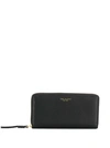 Tory Burch Perry Leather Continental Zip Wallet In Black