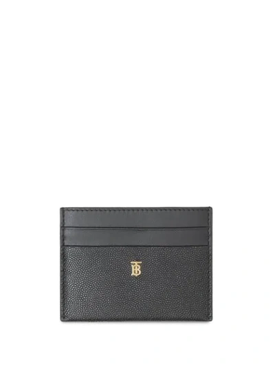 Burberry Monogram Motif Leather Card Case In Black