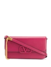 Valentino Garavani Vsling Calfskin Wallet On A Chain In Pink