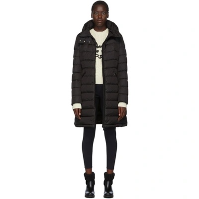 Moncler Flammette High-neck Puffer Coat In Black