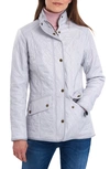 Barbour Cavalry Fleece Lined Quilted Jacket In Ice White/ Silver Ice