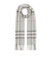 Burberry Giant Icon Check Cashmere Scarf In Light Gray