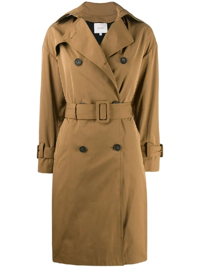 Vince Belted Technical Trench Coat In Tapenade