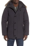 Canada Goose Chateau Fusion Fit Parka With Genuine Coyote Fur Trim In Navy