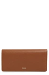 Hugo Boss Taylor Leather Continental Wallet In Light/ Pastel Brown