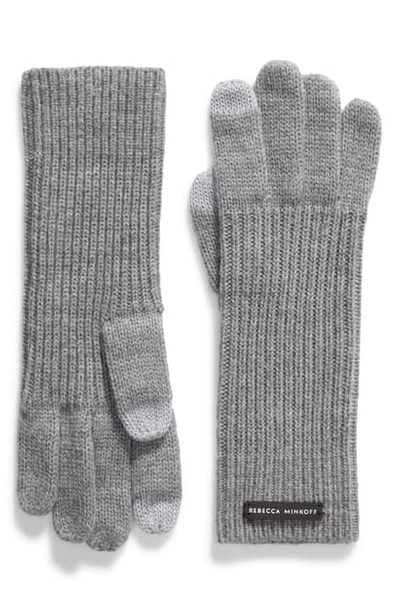 Rebecca Minkoff Milano Knit Gloves In Heather Gray