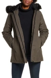 Ugg Bernice Faux Fur Trim Waterproof Parka In Olive