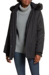 Ugg Bernice Faux Fur Trim Waterproof Parka In Black