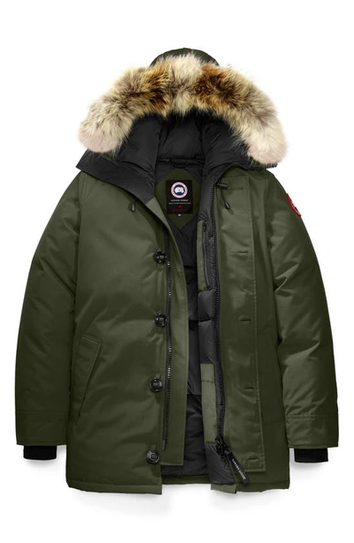 Canada Goose Chateau Fusion Fit Parka With Genuine Coyote Fur Trim In Military Green