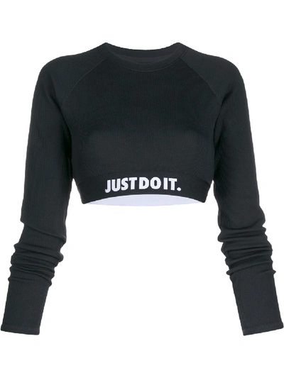 Nike Sportswear Jdi Rib Crop Top In Black
