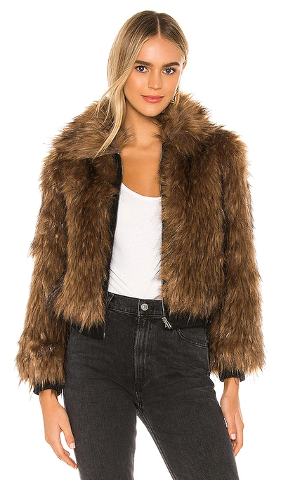 Astr Jiselle Faux Fur Jacket In Foxy Brown