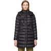 Moncler Hermine Grosgrain Trim Quilted Down Puffer Coat In Black