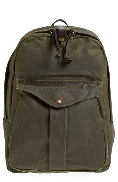 Filson 'journeyman' Coated Canvas Backpack In Otter Green