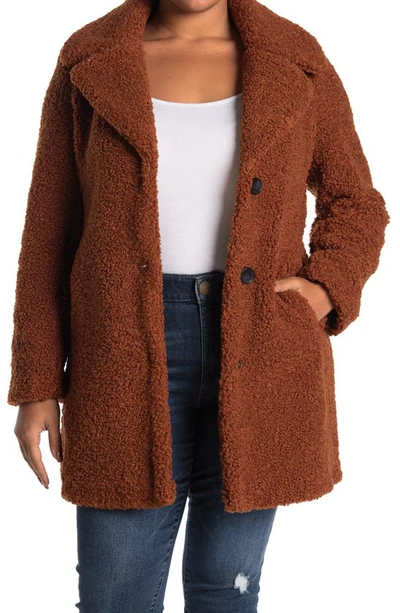 Sam Edelman Faux Fur Teddy Coat In Cognac
