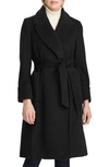 Ralph Lauren Wool Blend Wrap Coat In Black
