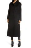Fleurette Long Stand Collar Cashmere Coat In Black