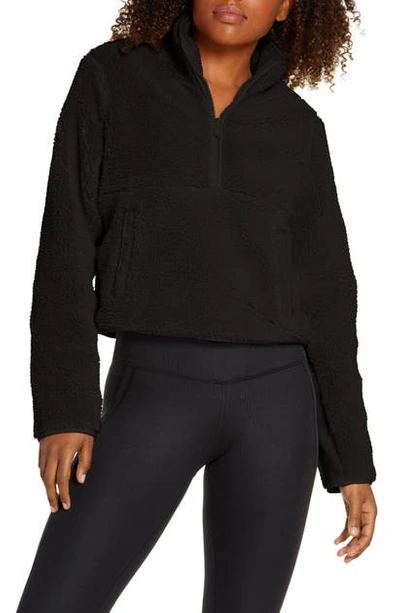 Alo Yoga Women's Shanti Half-zip Fleece Sweatshirt In Black
