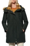 Marc New York Water Resistant Faux Fur Trim Parka In Hunter