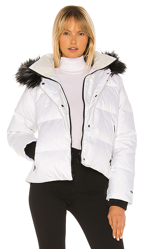 white north face down jacket