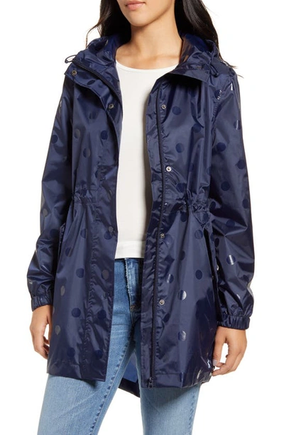 Joules Right As Rain Golightly Packable Waterproof Hooded Jacket In Gloss Spot
