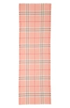 Burberry Giant Check Wool & Silk Gauze Scarf In Pink Peach