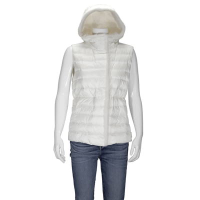 Moncler Beurre Lightweight Down Puffer Vest With Genuine Mink Fur Trim In Natural