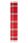 Burberry Giant Icon Check Cashmere Scarf In Bright Military Red