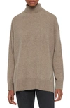 Allsaints Gala Cashmere Turtleneck Sweater In Oat Brown