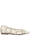 Schutz Arissa Snakeskin Embossed Leather Ballet Flat In Natural Leather