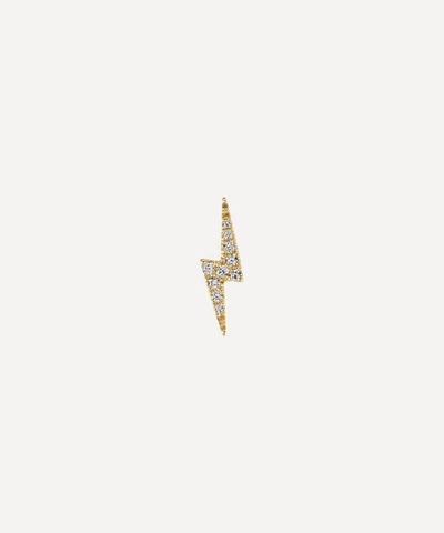 Maria Tash 18ct Diamond Lightning Bolt Single Threaded Stud Earring In Gold