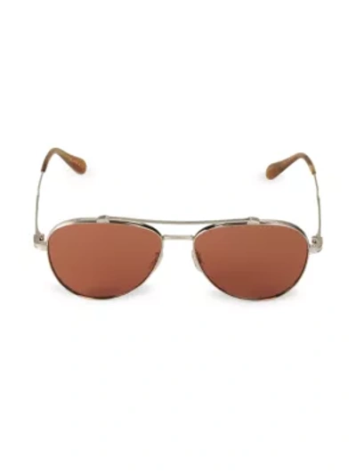 Oliver Peoples Rikson 56mm Aviator Sunglasses In Silver