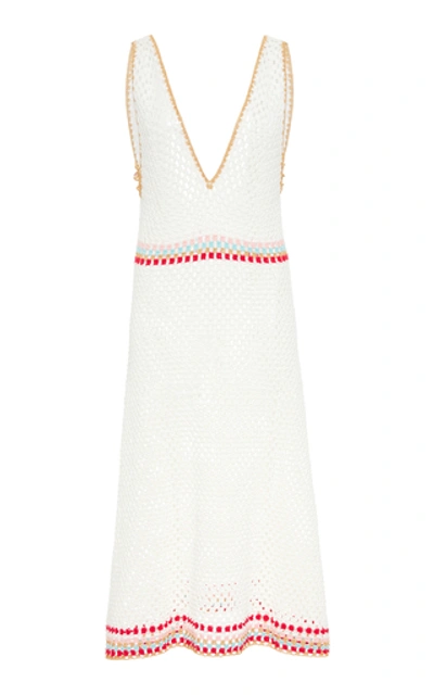 My Beachy Side Crocheted Cotton Midi Dress In White