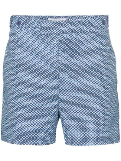 Frescobol Carioca Ipanema Print Swim Shorts In Blue